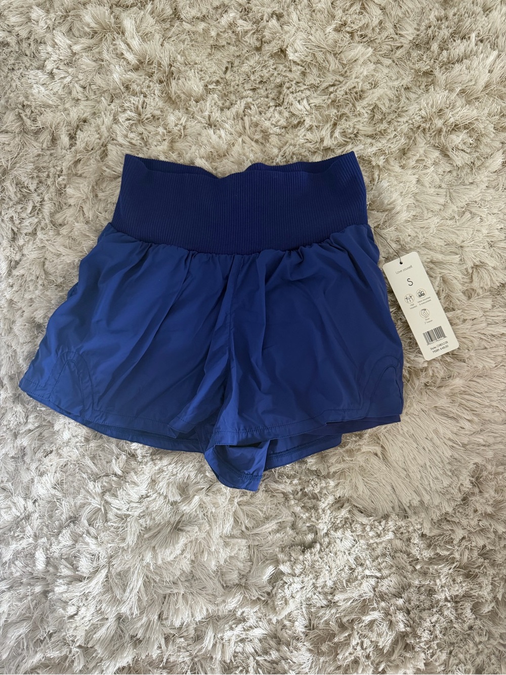 Women's High-Waist Athletic Shorts - Deep Blue